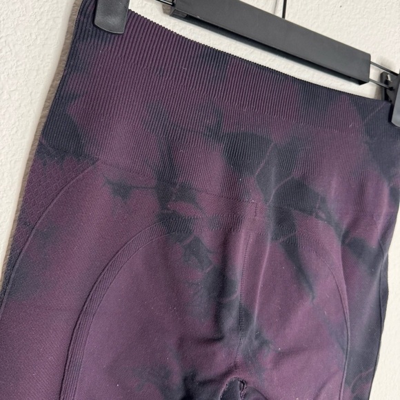 Lululemon ebb & flow purple black ruched ankle crop yoga leggings size 8 - Picture 3 of 5